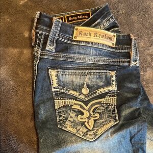 Cherilyn Rock Revival Blue Denim Skinny Jeans